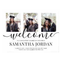 2 Sided 6 Photo Graduation Party Welcome Poster