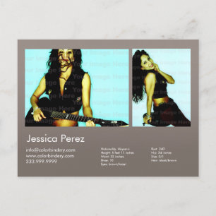 2-Sided Actor & Model 2 Shot Warm Grey Headshot Co Postcard
