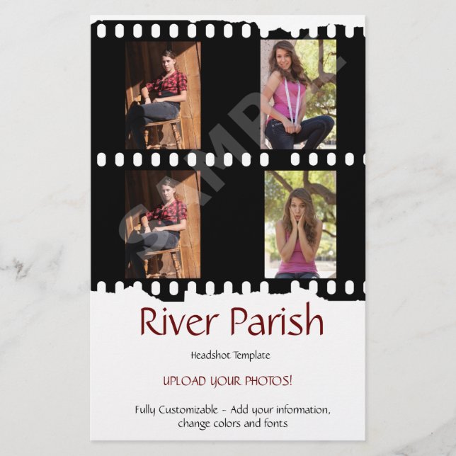 2 Sided Affordable Actor Headshot Card (Front)