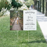 2 Sided Any Theme Bridal Shower Welcome Photo Yard Garden Sign<br><div class="desc">Welcome guests to a stylish bridal shower celebration with an elegant custom photo outdoor lawn sign. All text is simple to personalize, and the picture can be different or the same on front and back. The "brunch & bubbly" party theme can easily be deleted or changed to another idea such...</div>