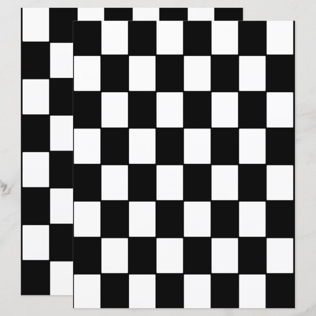 2-Sided B&W Checkerboard Scrapbook Page (Front/Back)