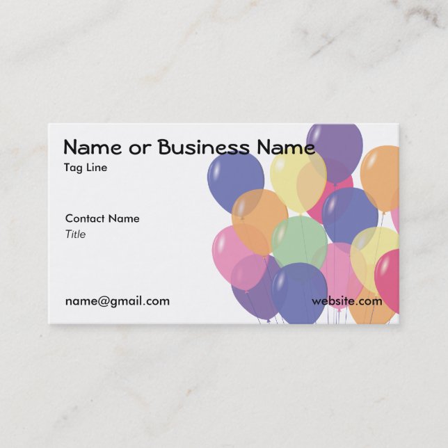 2 Sided Balloon Business Card (Front)