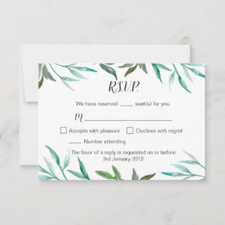 2-sided Branch Boho Wedding RSVP Card