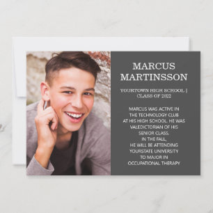 2-Sided Brown Graduation 3 Photo Announcement 