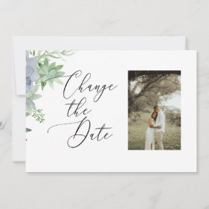2 Sided Change the Date Photo Card - succulents