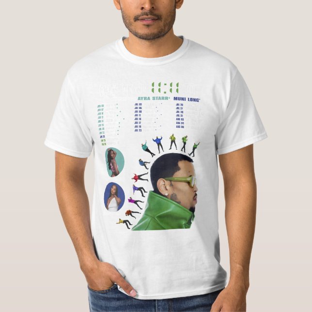 2 Sided Chris 1111 Tour 2024 T-shirt Brown 2024 (Front)