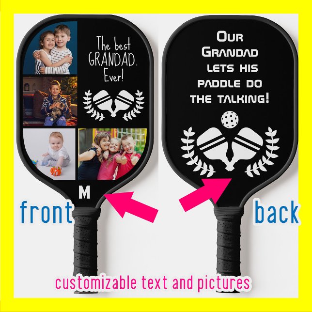😁😍 2-sided Custom text and photo Pickleball Paddle (Customizable super cute pickleball paddle, great as gift)