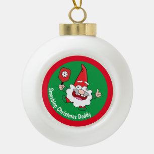 🎅🤶2 sided customisable  Christmas pickleball Ceramic Ball Christmas Ornament