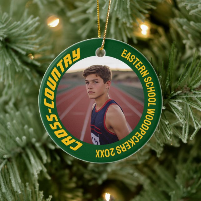 2-Sided Customisable Sports Cross-Country Photo Ceramic Tree Decoration (Tree)