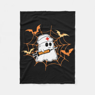 2 Sided Cute Ghost In My Spooky Nurse Era Hallowee Fleece Blanket