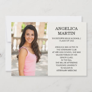 2-Sided Graduation 3 Photo Details Announcement 