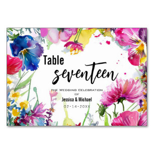 2-sided Horizontal Meadow Blooms Table Number