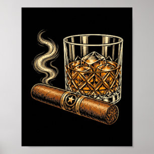2 Sided Ill Be In The Backyard Funny Cigar Lover Poster