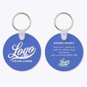 2 sided Logo & Name on Royal blue Company Business Key Ring