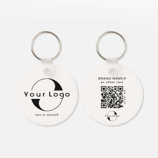 2 sided Logo & QR Code on Clean Company Business K Key Ring