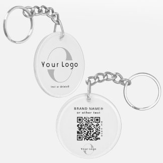 2 sided Logo & QR Code on Clean Company Business K Key Ring