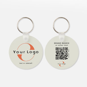 2 sided Logo & QR Code on Green Company Business K Key Ring