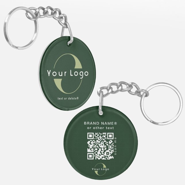 2 sided Logo & QR Code on Green Company Business Key Ring (Creator Uploaded)