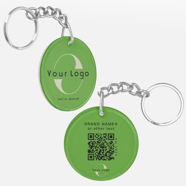 2 sided Logo & QR Code on Green Company Business Key Ring (Creator Uploaded)