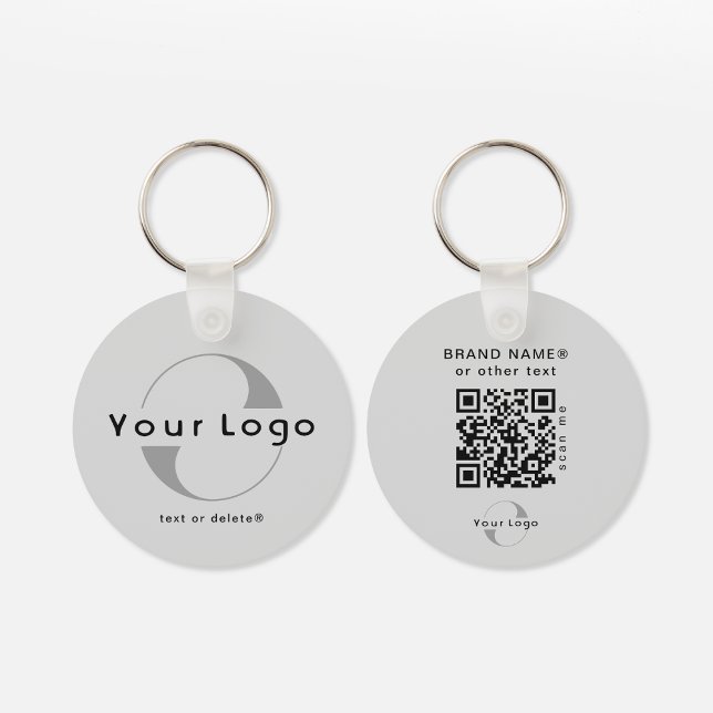 2 sided Logo & QR Code on Silver Company Business Key Ring (Creator Uploaded)