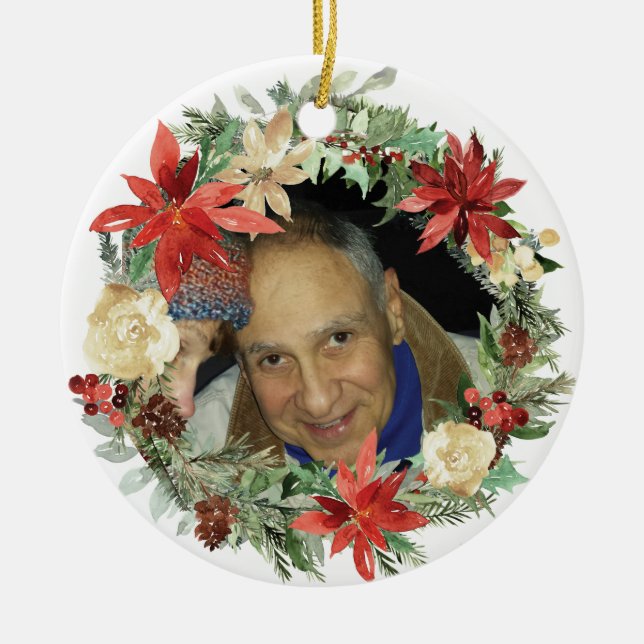 2 sided Memorial Christmas ornament with photo (Front)