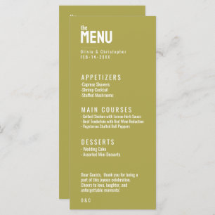 2 sided MENU + DRINKS Minimalist Bold