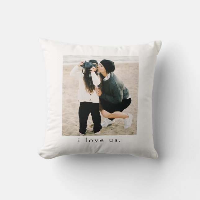 2 Sided Modern Family Photo Keepsake Cushion (Front)