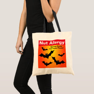 2-Sided Nut Allergy Nut-Free Candy Halloween Treat Tote Bag