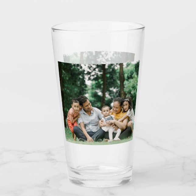 2 Sided Personalised Family Photo Glass (Front)