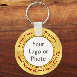 2 Sided PHOTO or LOGO, Class Reunion Souvenirs, Key Ring