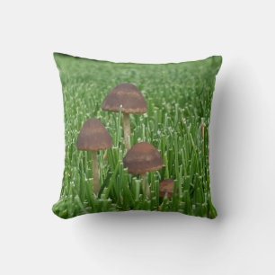 2 sided print Mushrooms and Grass Pillow