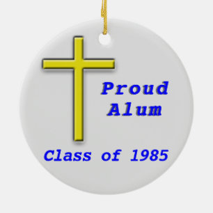 2 sided Saint Alice School Color Patch Ceramic Tree Decoration