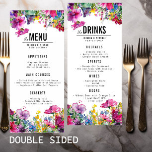 2-sided wedding MENU & DRINKS Meadow Bloom