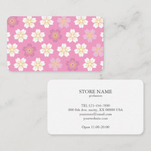 2 sides Cherry Blossom "SAKURA" Pink 名刺 Business Card