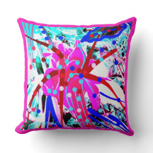 2 SIDES FESTIVE FLOWER Throw Pillow #1