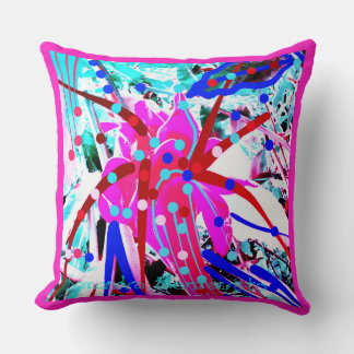 2 SIDES FESTIVE FLOWER Throw Pillow #1