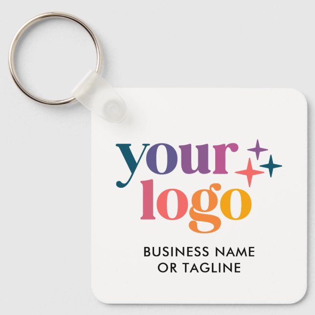 2 Sides QR Code Logo Text Branded Key Ring (Front)