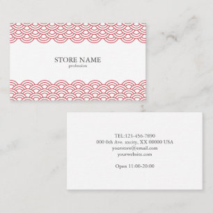 2 sides Red Waves "Seigaiha" WAGARA 名刺 Business Card