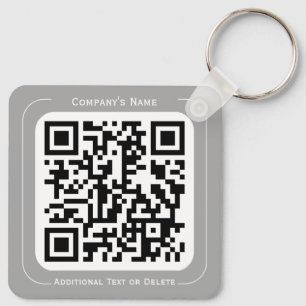 2 sides Your Logo + QR code Simple Business Office Key Ring
