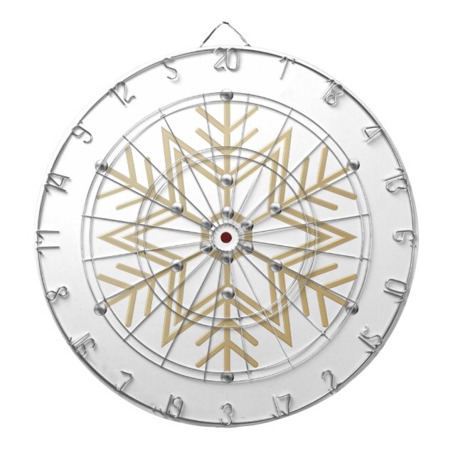2-Silver and Gold Snowflake 3-D Look Dartboard (Front)