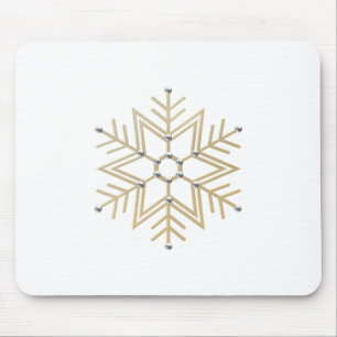 2-Silver and Gold Snowflake 3-D Look Mouse Mat