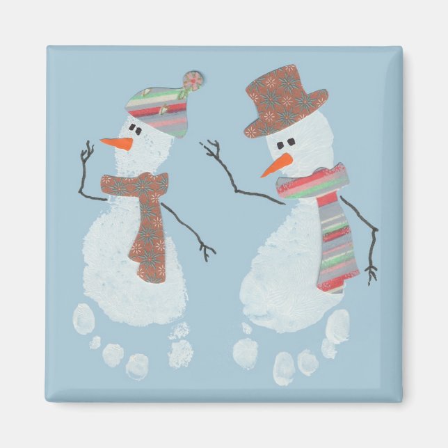 2 Snowmen Magnet (Front)