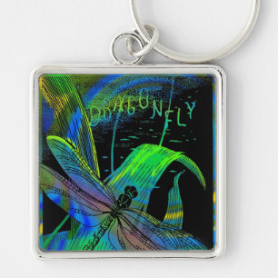 2"  Square Dragonfly Keychain