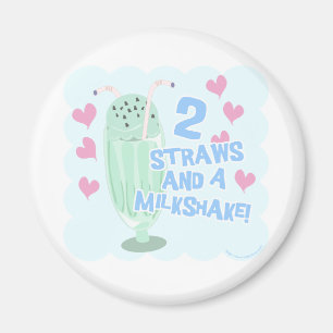 2 Straws and a Milkshake Magnet