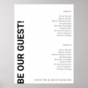 2 table Simple White Wedding seating chart