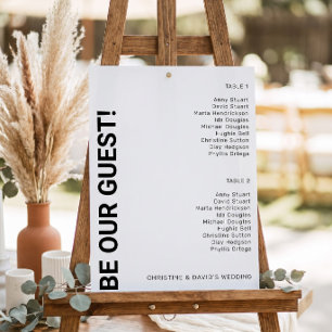 2 table Simple White Wedding seating chart