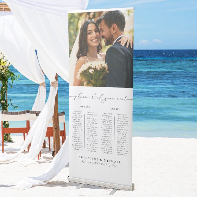 2 Tables Wedding Seating Chart With Photo Retractable Banner (Creator Uploaded)