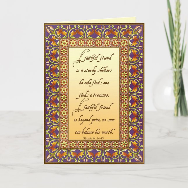 2. The Bible's description of a good friend Card (Front)