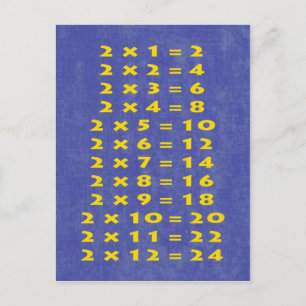 #2 Times Table Collectable Postcard