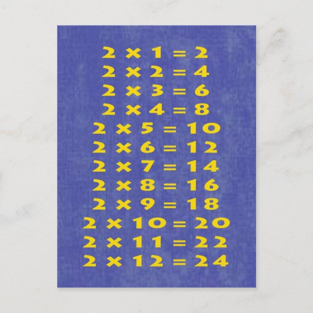 #2 Times Table Collectable Postcard (Front)